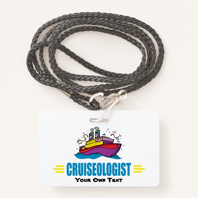 Funny Cruise Ship ID Badge (Front with Lanyard)