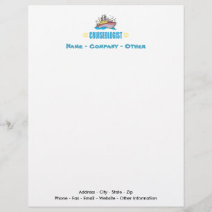Funny Cruise Ship Travel Agency Vacation Letterhead Design