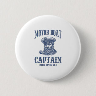 Funny Cruise Shirts For Men Motor Boat Captain 6 Cm Round Badge