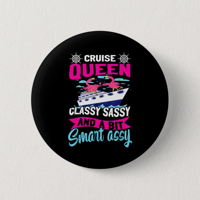 Funny Cruising Cruise Queen Cly Sy Smart Y  6 Cm Round Badge (Front)
