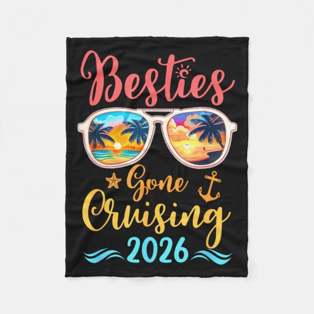 Funny Cruising Friends Squad 2026 Ies Gone Cruisin Fleece Blanket (Front)