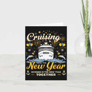 Funny Cruising Into 2026 New Year Matching Family Card