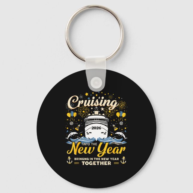 Funny Cruising Into 2026 New Year Matching Family  Key Ring (Front)