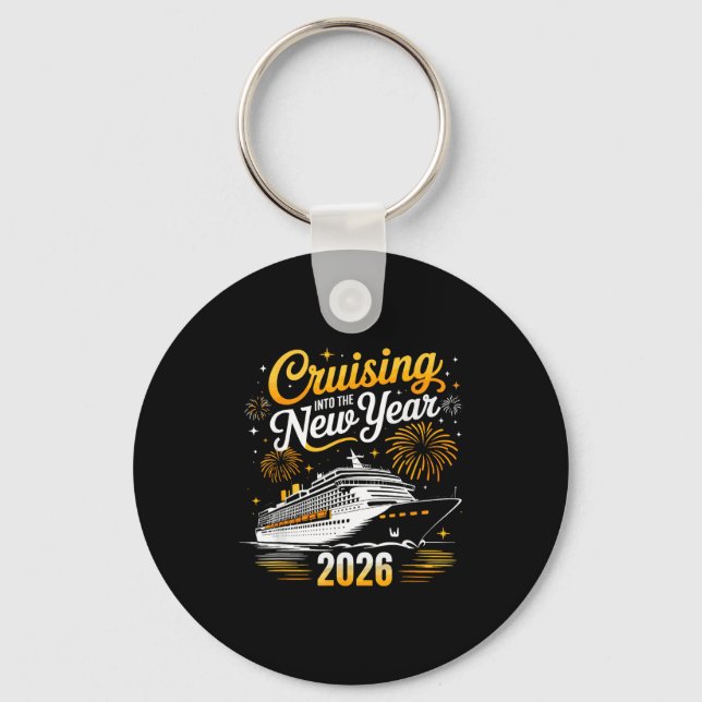Funny Cruising Into 2026 New Year Matching Family  Key Ring (Front)