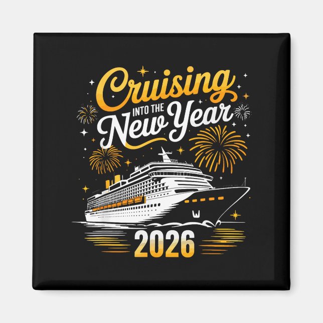 Funny Cruising Into 2026 New Year Matching Family  Magnet (Front)