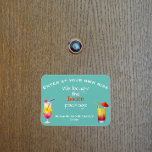 Funny Cruse Door Personalised Booze Package Cabin Magnet<br><div class="desc">This design was created though digital art. It may be personalised in the area provide or customising by choosing the click to customise further option and changing the name, initials or words. You may also change the text colour and style or delete the text for an image only design. Contact...</div>