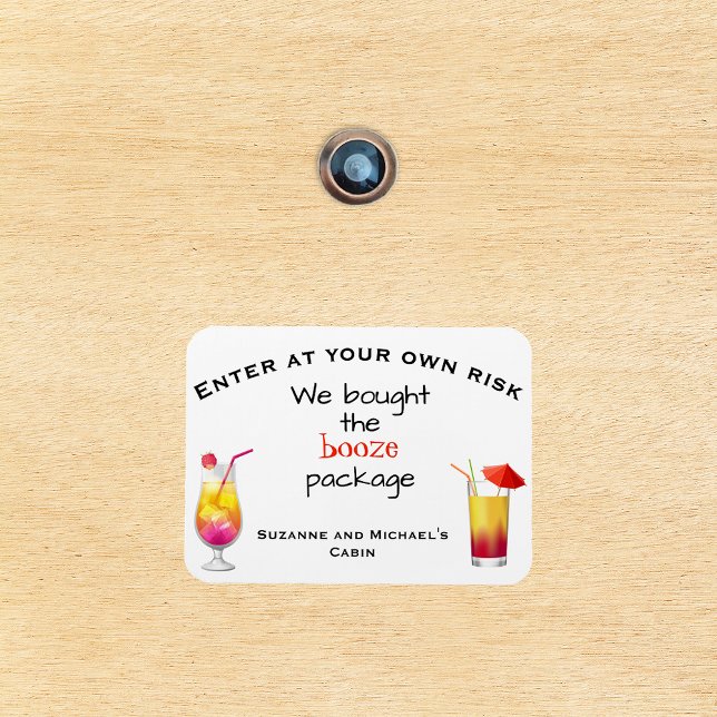Funny Cruse Door Personalised Booze Package Cabin Magnet (Creator Uploaded)