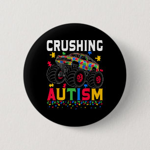 Funny Crushing Autism Awareness Monster Truck Puzz 6 Cm Round Badge