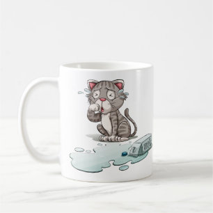 Funny Crying Cat custom text mugs