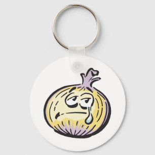 funny crying onion key ring