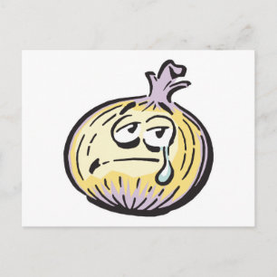 funny crying onion postcard