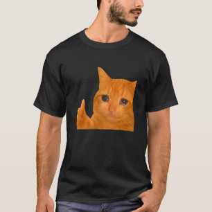 Funny Crying Orange Cat Meme Thumbs-up Weird Cat F T-Shirt