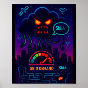 Funny Crypto Energy Environmental Satire Gift  Poster