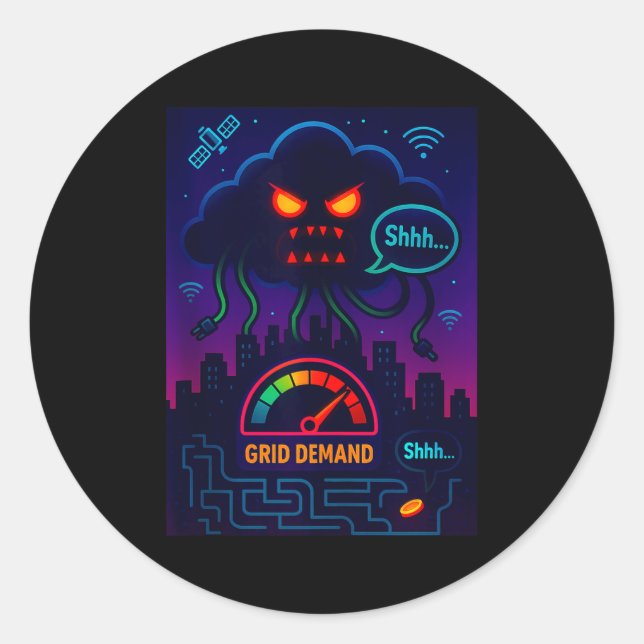 Funny Crypto Energy Environmental Satire Gift Tank Classic Round Sticker (Front)