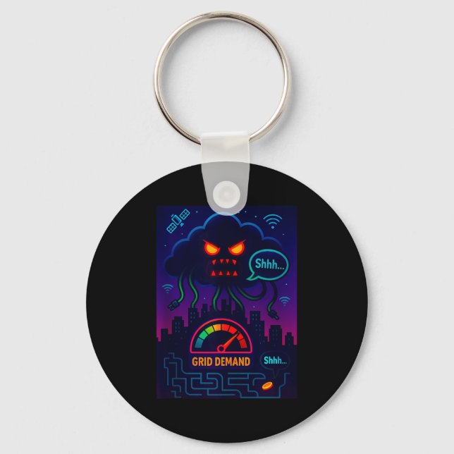 Funny Crypto Energy Environmental Satire Gift Tank Key Ring (Front)