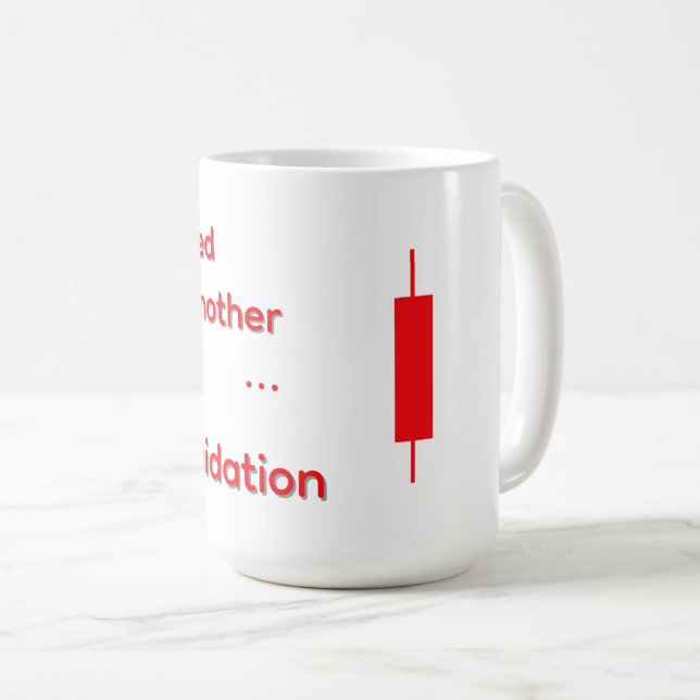 Funny Crypto "I Survived Liquidation" Clock Coffee Mug (Front Right)