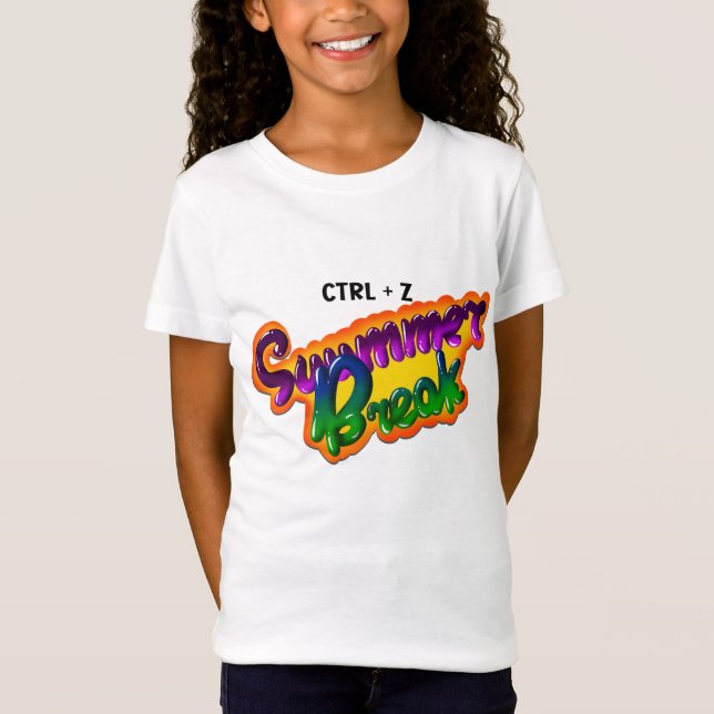 Funny ctrl+z summer break - back to school T-Shirt (Front)