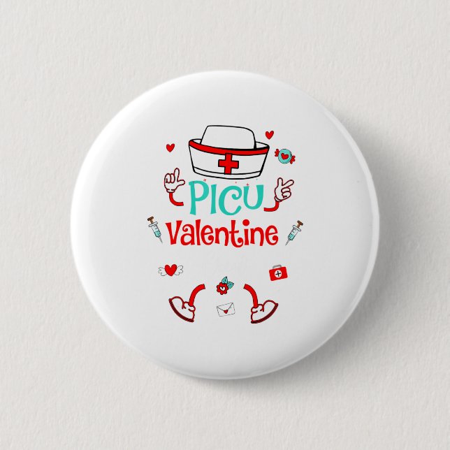 Funny Cu Valentines Day Nurse Crew Family Group  6 Cm Round Badge (Front)