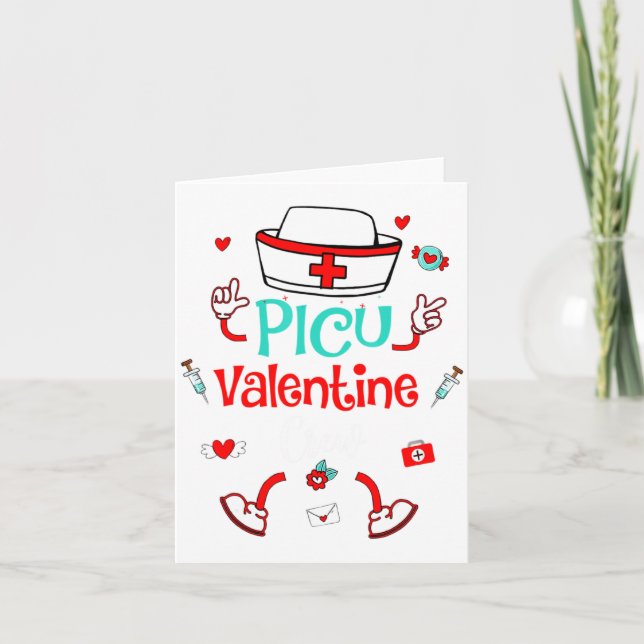 Funny Cu Valentines Day Nurse Crew Family Group  Card (Front)
