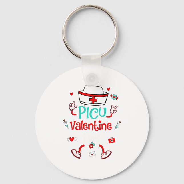 Funny Cu Valentines Day Nurse Crew Family Group  Key Ring (Front)