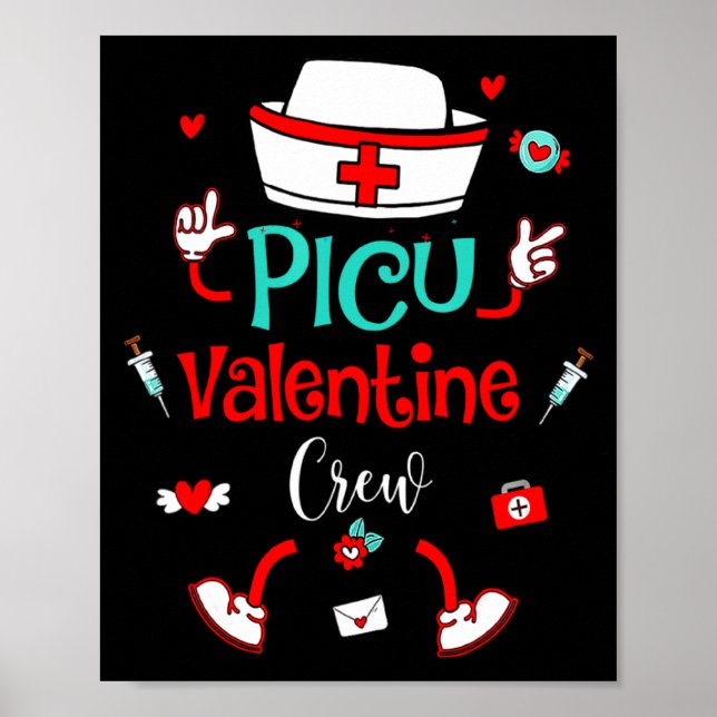 Funny Cu Valentines Day Nurse Crew Family Group  Poster (Front)