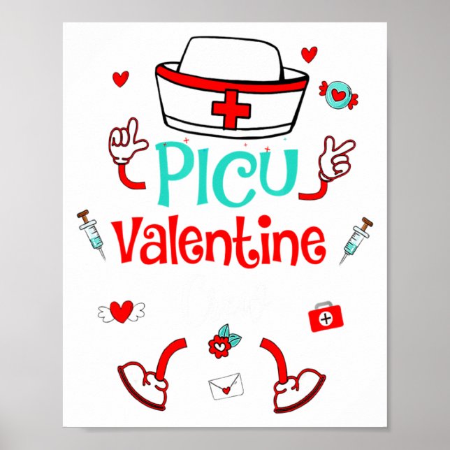 Funny Cu Valentines Day Nurse Crew Family Group  Poster (Front)