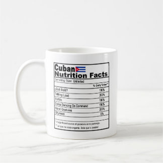 Funny Cuban Nutrition Fact Coffee Mug