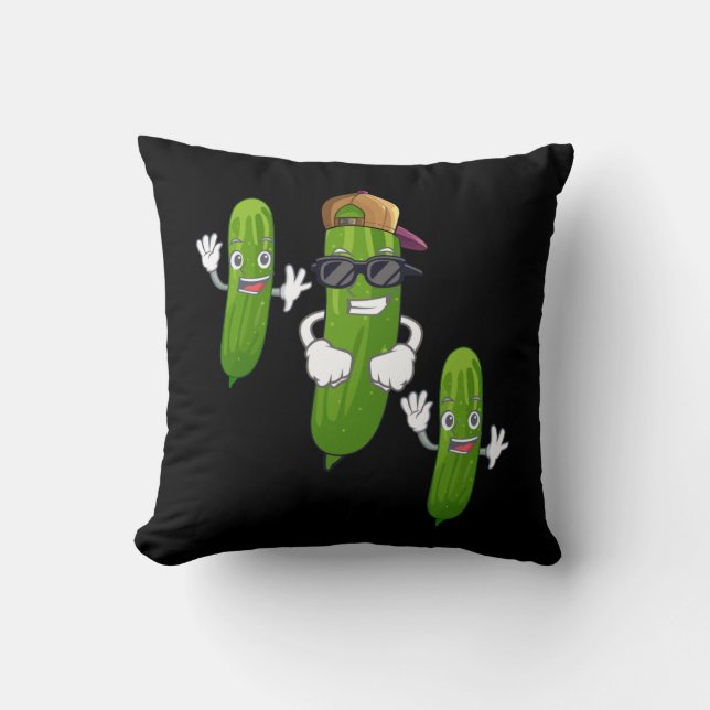 Funny Cucumber Pickle Dancing Food Cushion (Front)