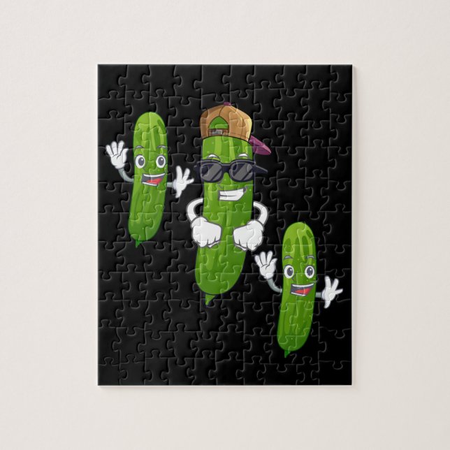Funny Cucumber Pickle Dancing Food Jigsaw Puzzle (Vertical)