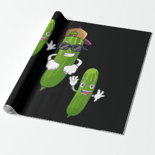 Funny Cucumber Pickle Dancing Food Wrapping Paper
