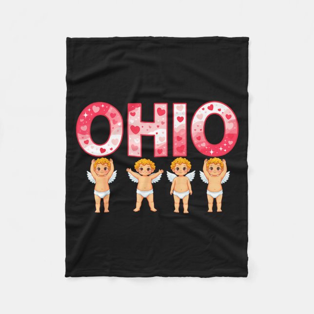 Funny Cud Ohio Midwestern Party O-h-i-o In Valenti Fleece Blanket (Front)