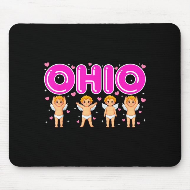 Funny Cud Ohio Midwestern Party O-h-i-o In Valenti Mouse Mat (Front)