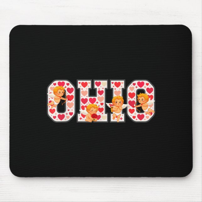 Funny Cud Ohio Midwestern Party O-h-i-o In Valenti Mouse Mat (Front)