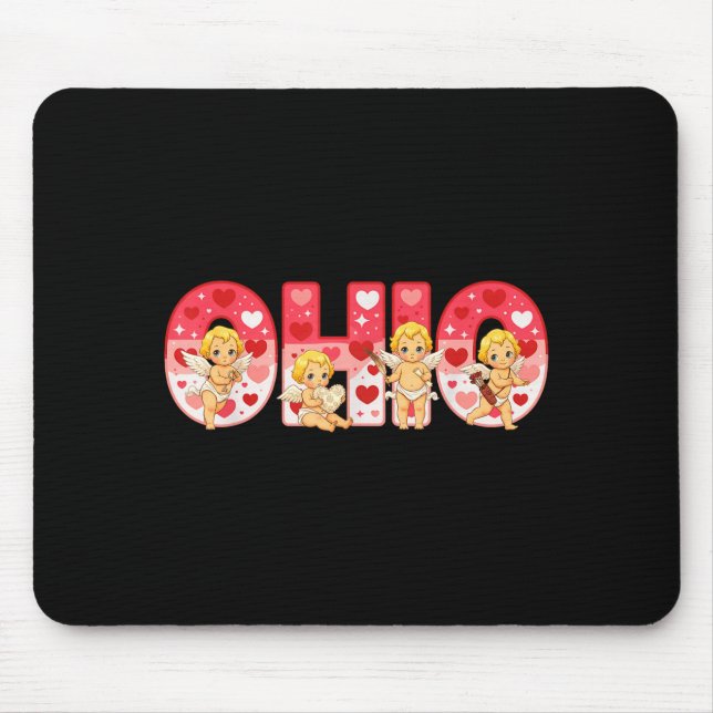 Funny Cud Ohio Midwestern Party O-h-i-o In Valenti Mouse Mat (Front)