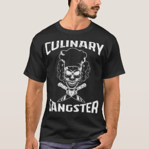 Funny Culinary Gangster Skull Chef Hat And cool ch T-Shirt