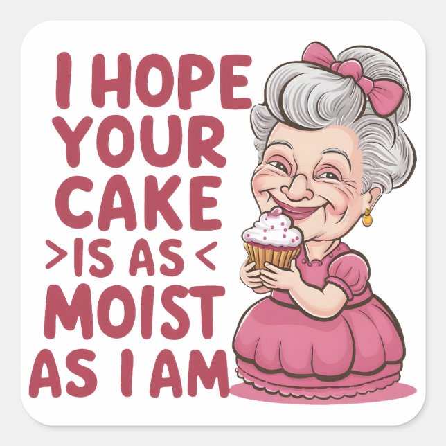Funny Cupcake Baking Grandma Quotes Cupcake Lover Square Sticker (Front)
