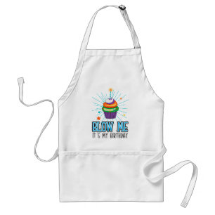 Funny Cupcake Candle Blow Me It's My Birthday  Standard Apron