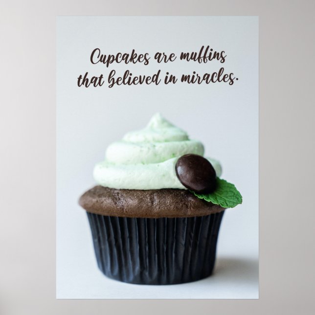  Funny cupcake Puns Living Room Food Wall Art (Front)