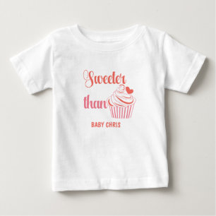 Funny Cupcake Quote Red Pink White Baby T-Shirt