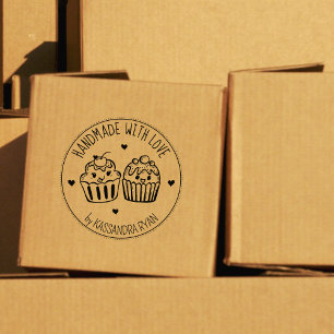 Funny Cupcakes, Custom Handmade With Love,    Rubber Stamp
