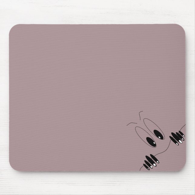 Funny Curiosity Eyes - Cartoon Drawing Happy Smile Mouse Mat (Front)