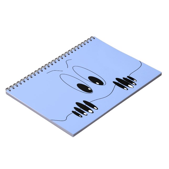 Funny Curiosity Eyes - Cartoon Drawing Happy Smile Notebook (Left Side)