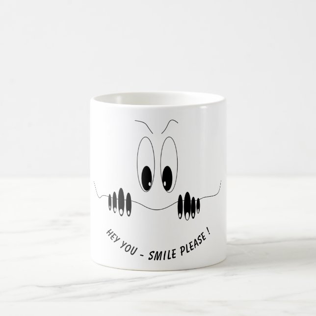 Funny Curiosity Eyes Mug Smile - Add Your Text (Center)