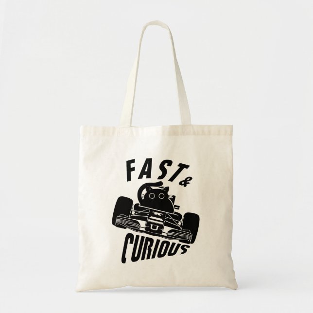Funny Curious car driving cat Tote Bag (Front)
