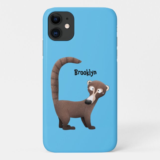 Funny curious coatimundi cartoon illustration Case-Mate iPhone case (Back)