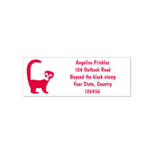 Funny curious coatimundi cartoon illustration self-inking stamp