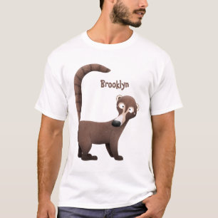 Funny curious coatimundi cartoon illustration T-Shirt