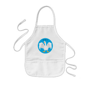 Funny curious domestic goose cartoon illustration kids apron