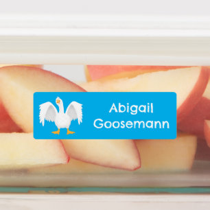 Funny curious domestic goose cartoon personalised