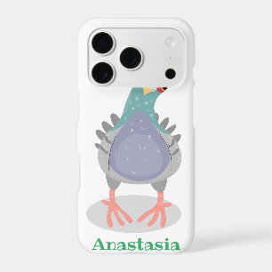 Funny curious pigeon cartoon illustration